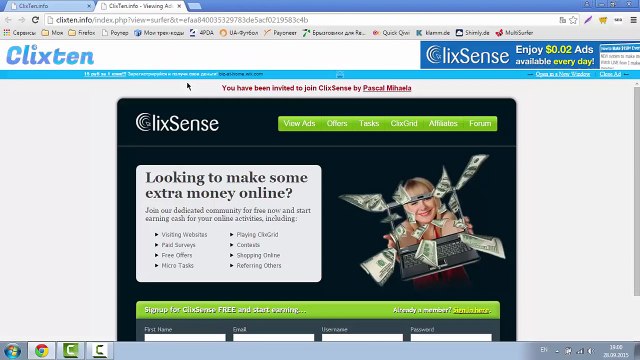 Clixten - как зарабатывать без вложений