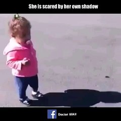 Little girl scared by her shadow - DoctorASKY