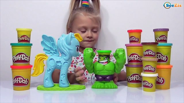 ✔ Пони Радуга и Халк из пластилина Плей До от Ярославы - Rainbow Dash My Little Pony & Hulk PlayDoh