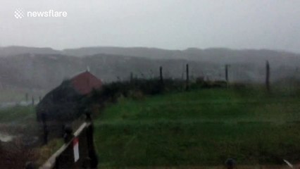 Heavy rain in Isle of Skye as Storm Abigail arrives in Scotland