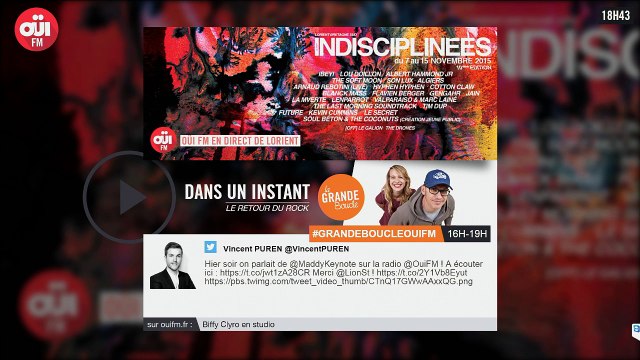 OUI FM en direct vidéo /// La radio s'écoute aussi avec les yeux (AUTO-RECORD) (2015-11-12 17:43:29 - 2015-11-13 03:48:10)