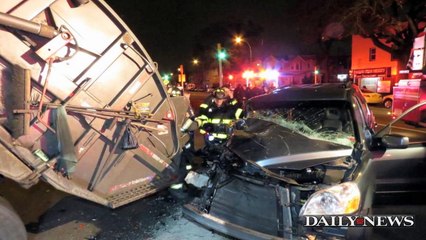 Drunk Driver Crashes Her Car Into a Garbage Truck With 4 Kids Inside