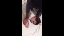 Baby demands massage, and cries when he doesn't get it!