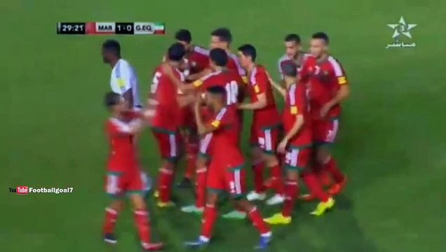 Morocco vs Equatorial Guinea 2-0 Youssef El Arabi Goal WC Qualification 12-11-2015