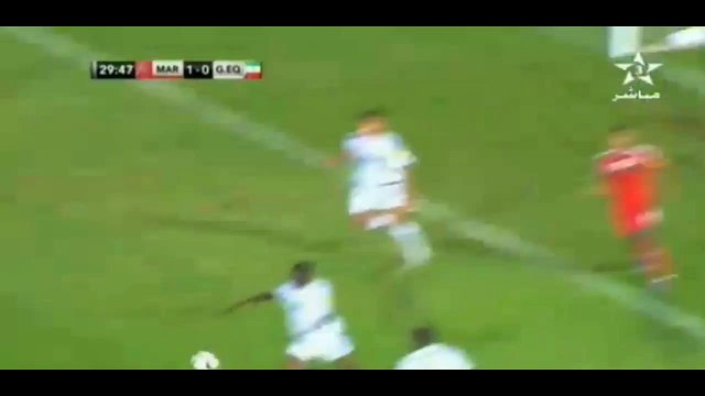Youssef El Arabi Volley Goal - Morocco 1 - 0 Equatorial Guinea