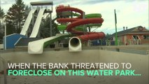 Man Chains Self To A Water Slide To Save His Business