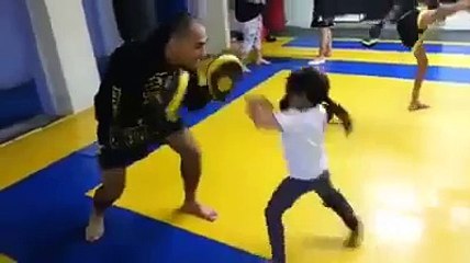 Little girl with amazing MMA skills!