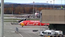 Coca Cola MD 83 landing and taxiing at ZRH