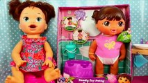 Baby Alive & Dora ❤ The Explorer Potty Training! Dora & Friends Toilet Doll & Baby Alive G