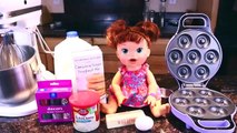 Baby Alive Doll Bakes Donuts ❤ Cooking With Baby Alive Episode 1 Sprinkles & Sugar Doughnu