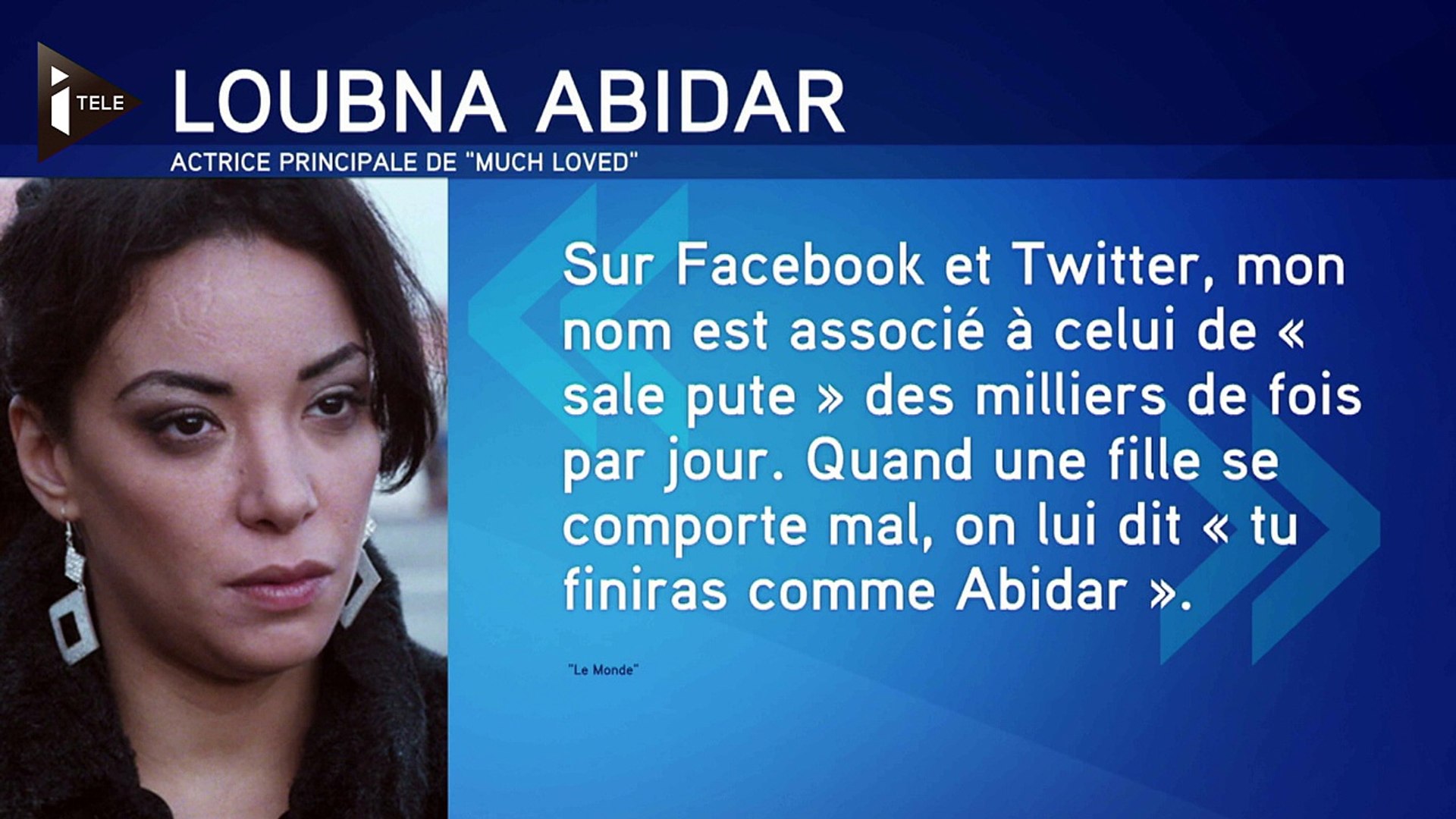 Le témoignage émouvant de Loubna Abidar, actrice du film marocain "Much  Loved" - Vidéo Dailymotion