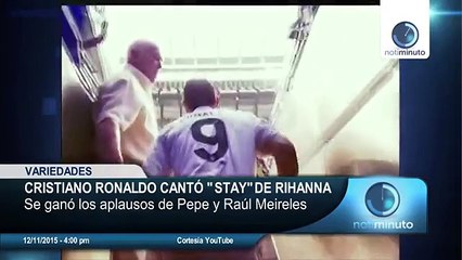 El jugador Cristiano Ronaldo cantó "Stay" de Rihanna