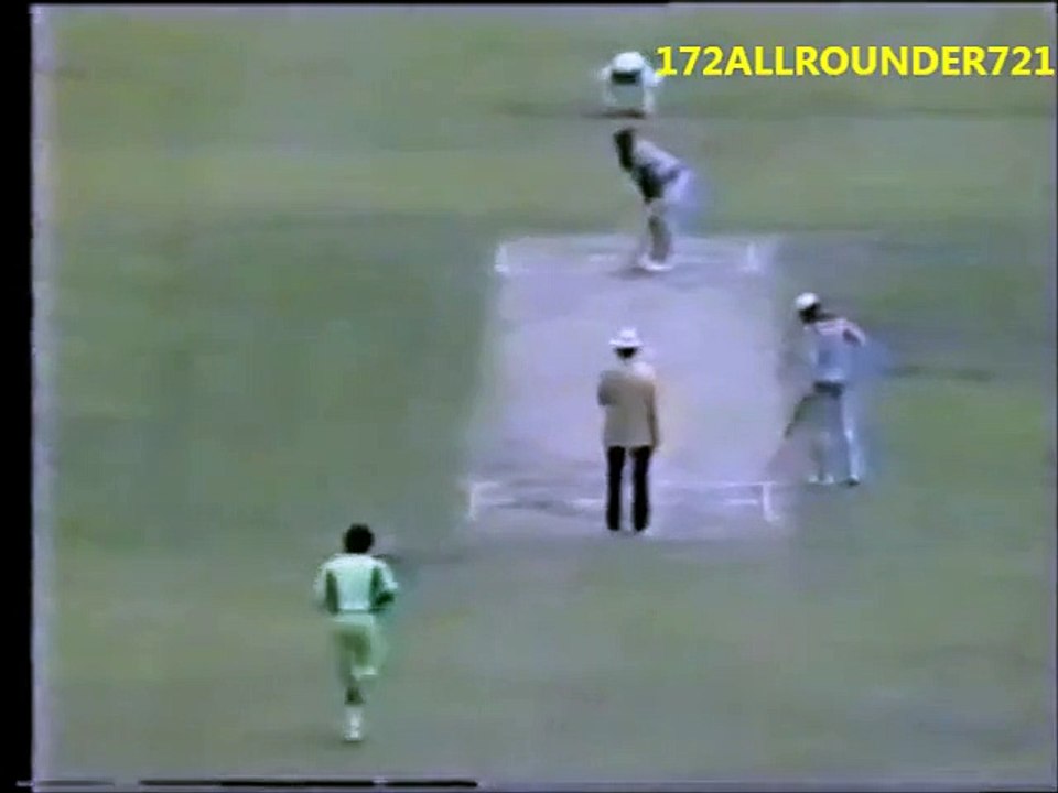 Viv Richards is clean bowled by Imran Khan