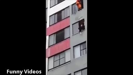 Suicidal Woman Gets Flying Kicked Back Into The Window By Fire Fighter - YouTube