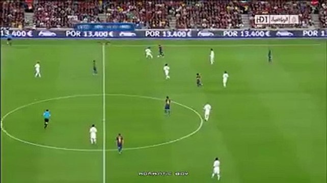 Unreal pass from Leo Messi to Andres Iniesta.