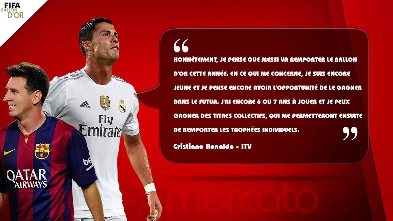 Pour Ronaldo, Messi sera Ballon d'or