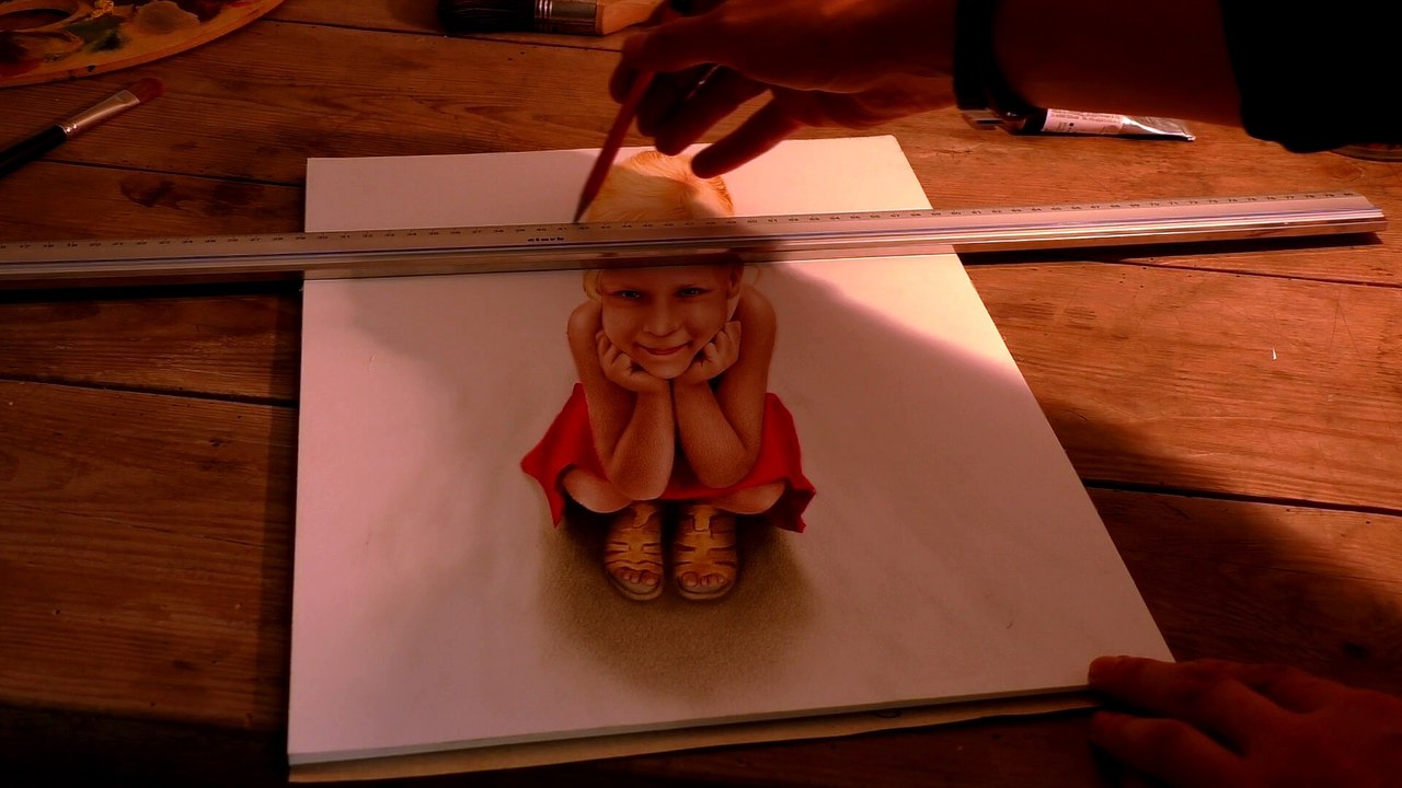 3D Painting on paper /How To Draw an Illusion