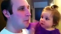 Babies cry fainted after dad shave