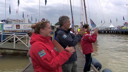 Arrivée de Comme un seul homme (Imoca)- Transat Jacques Vabre 2015