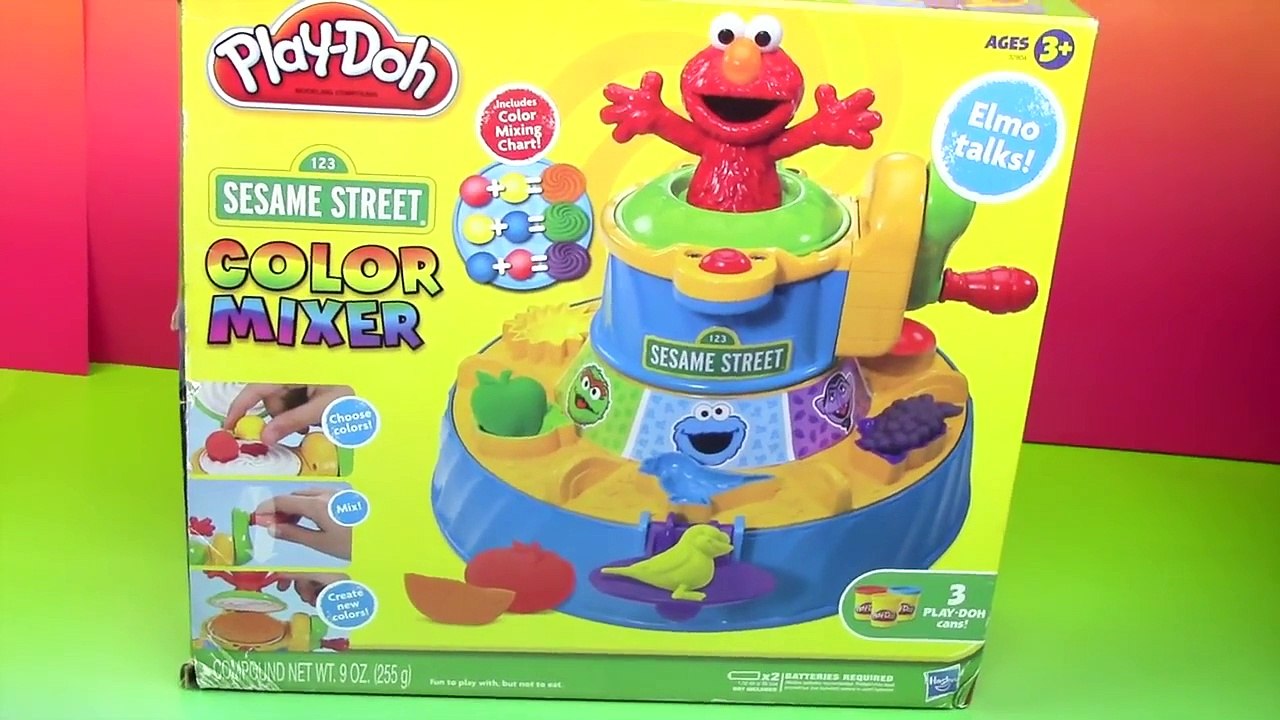 PLAY DOH Elmo Color Mixer Box Opening Review and Play Sesame Street HobbyKidsTV