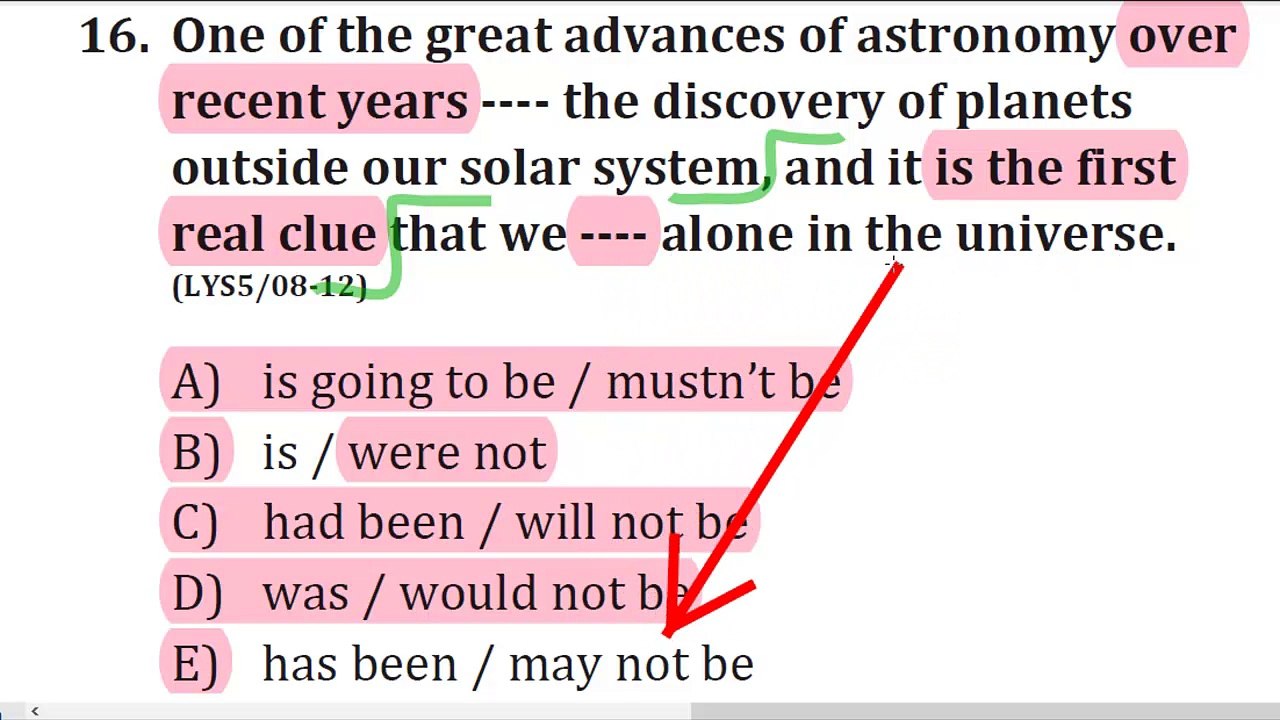 16-VERB TENSES QUESTIONS 16 - 20