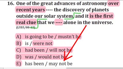 16-VERB TENSES QUESTIONS 16 - 20