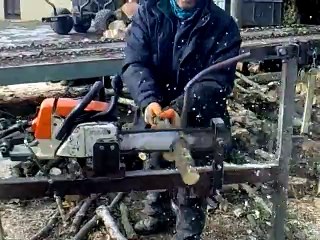 Odun böyle kesilir İşte...