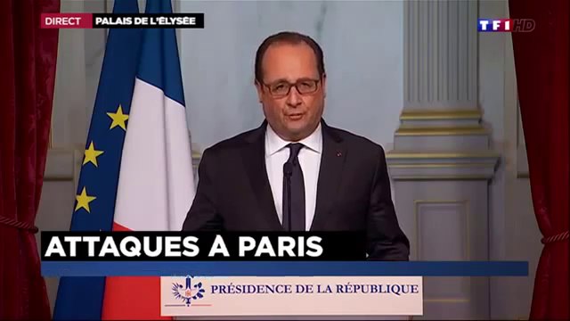 Discours de François Hollande suite aux attentats du 13 Novembre 2015
