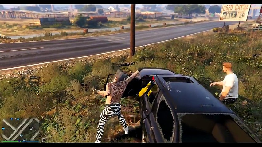 GTA 5 Free Roam - Sticky Bomb Madness! (GTA 5 Funny Moments)