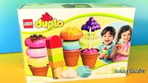 LEGO Ice Cream Cones! Cookie Monster Eats Play-Doh Rex Eats Duplo 10574 By HobbyKidsTV