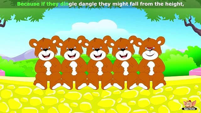 Five Dangling Teddies - Nursery Rhyme with Karaoke