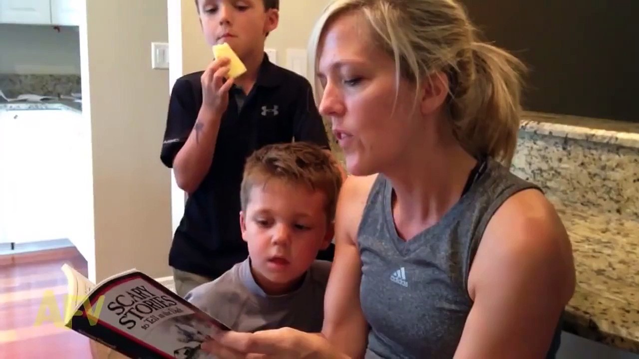 AFV  Kid has the cutest reaction to scary story