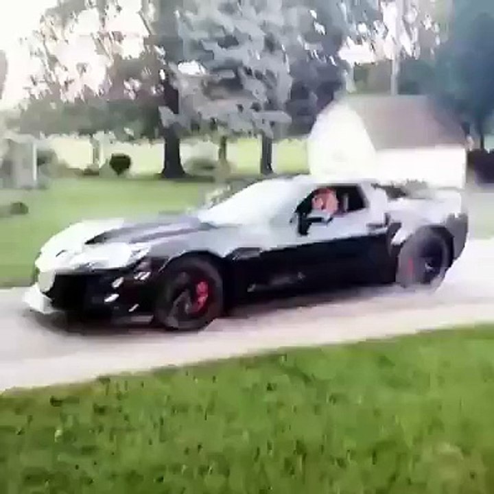 Corvette burnout female driver