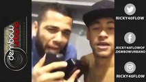 Neymar y Dani Alves cantando El Perdon de Nicky Jam