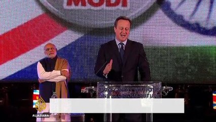 India's Modi gets rock star welcome in Britain