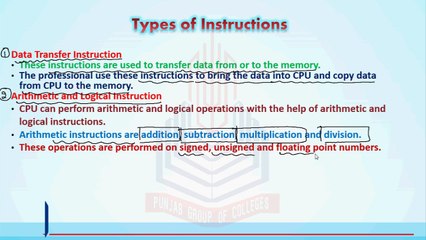Types of Instruction in Computer Architecture