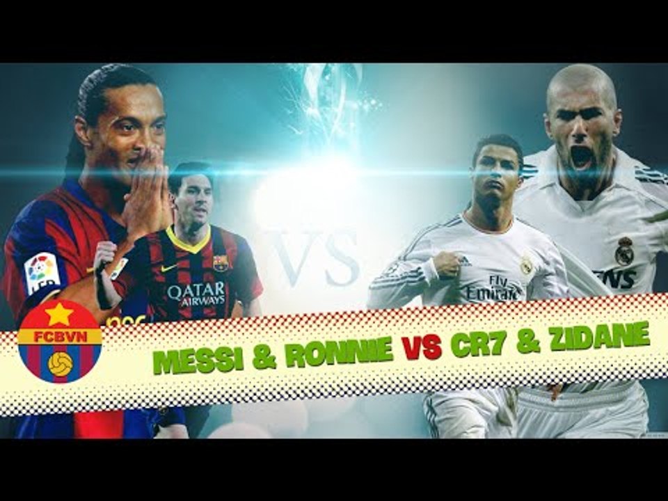 Messi & Ronaldinho vs Cristiano Ronaldo & Zidane ● Top 10 Goals Battle ● El Clasico Legends