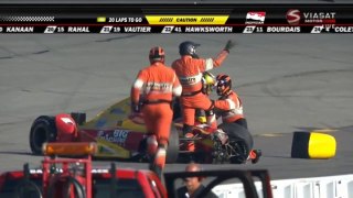 Indycar 2015 Pocono 500 Wilson and Karam Huge Crash