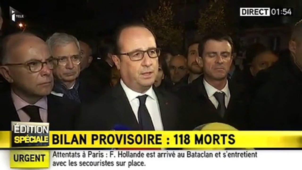François Hollande-Fusillade au Bataclan (Paris - 13 novembre 2015)