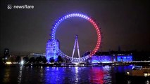 British Landmarks Turn Red, White And Blue