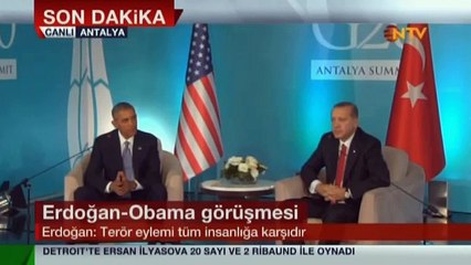 Cumhurbaşkanı Erdoğan, ABD Başkanı Obama ile Bir Araya Geldi