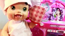 BABY ALIVE Baking Minnie Mouse PLAY KITCHEN Disney Playset Oven Dishwasher Toy Funny Kids Video