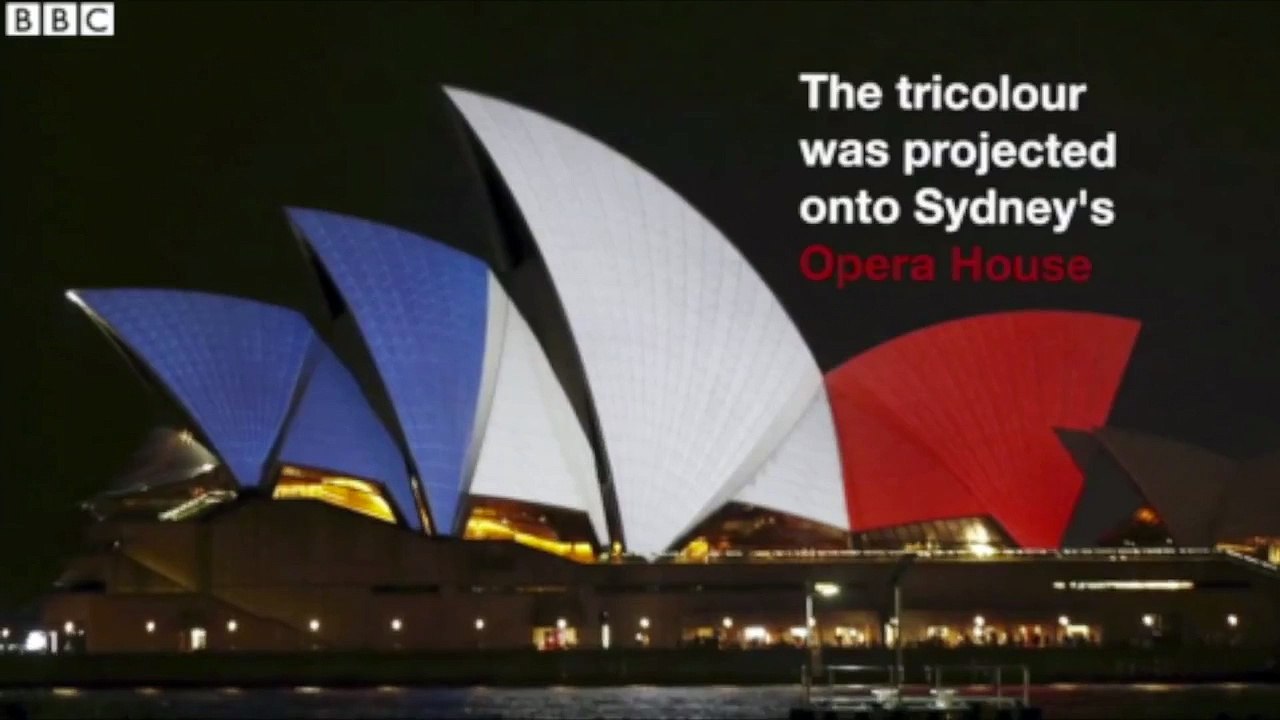 Paris attacks - Buildings lit in solidarity with France - BBC News