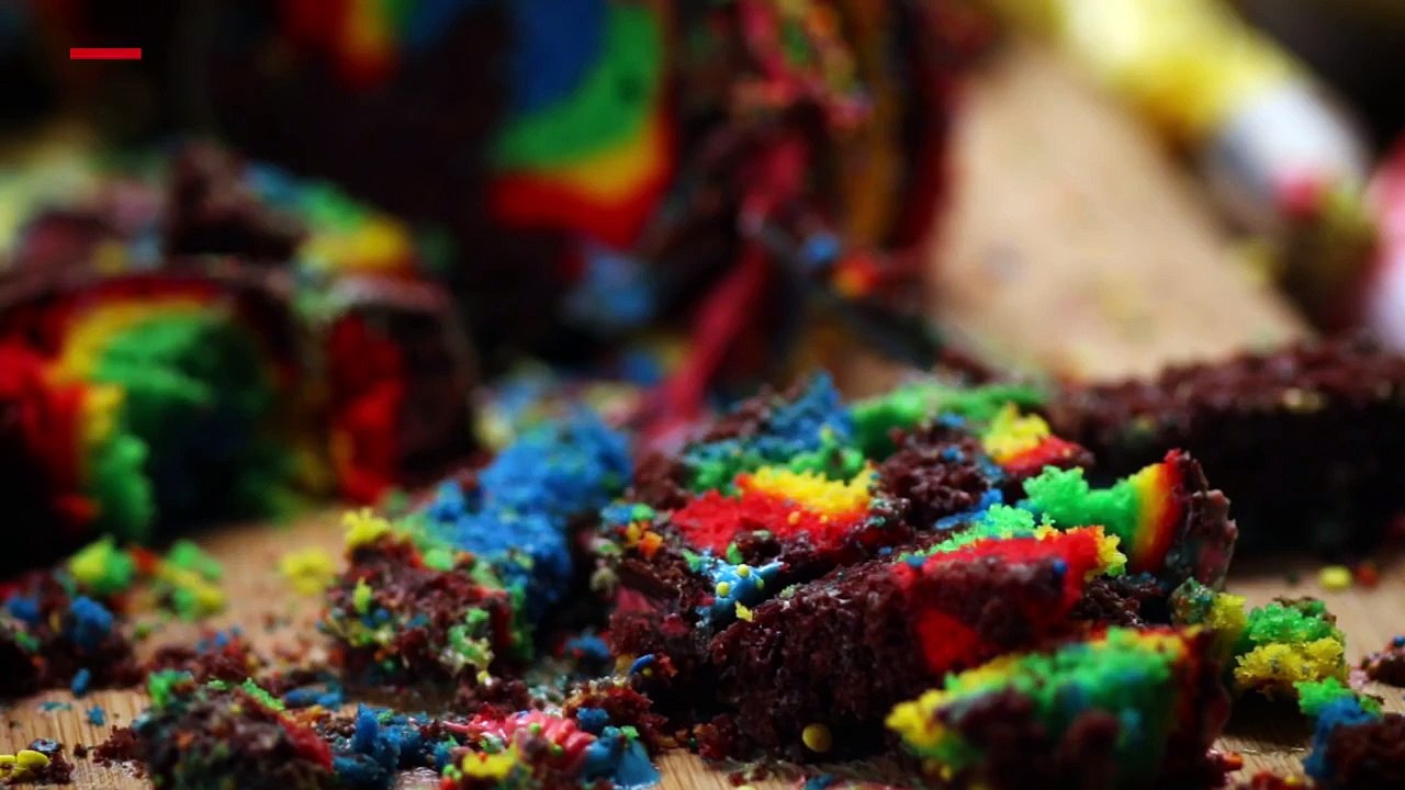 Chocolate Rainbow Surprise Cake