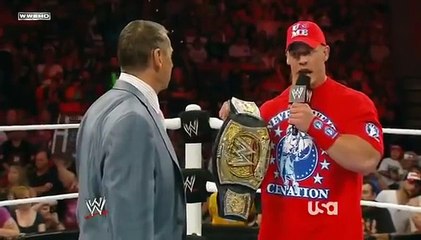 John Cena Makes Vince Re Instate CM Punk Raw 7/4/11