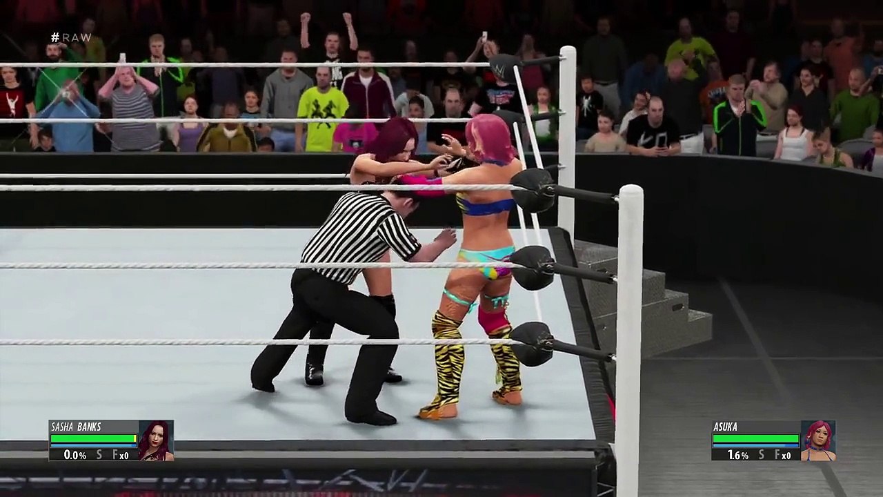 Sasha Banks vs Asuka (LEGEND Difficulty) WWE 2K16 PS4