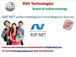 ASP.NET online training live recordings for low fee