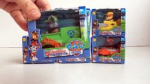 Paw Patrol Racers Marshall Chase Rubble Zuma Rocky Skye Nickelodeon Unboxing Demo Review