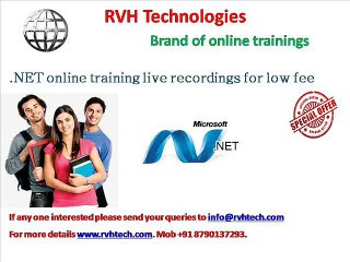 .NET online training live recordings for low fee
