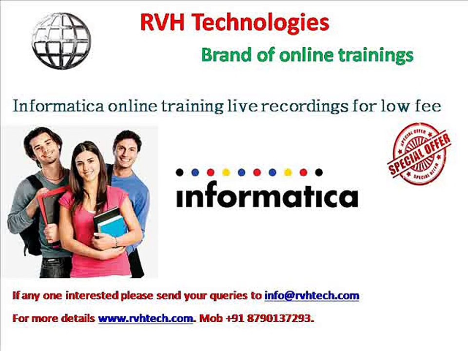 Informatica online training live recordings for low fee